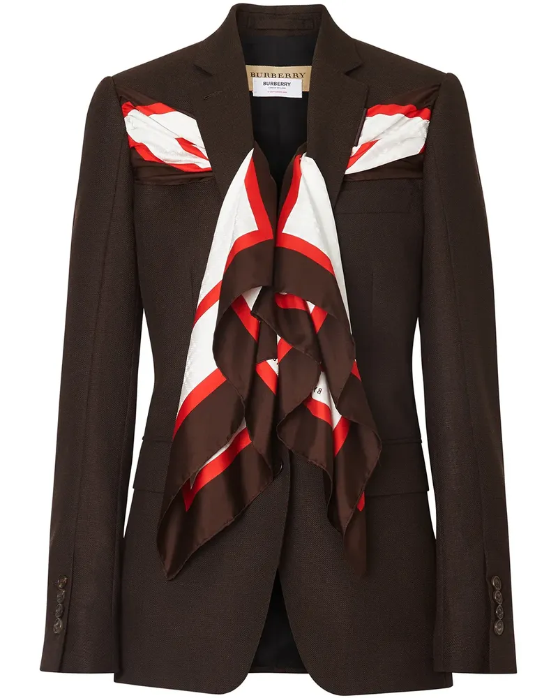 Burberry Blazer mit Seidenschal - Braun Braun