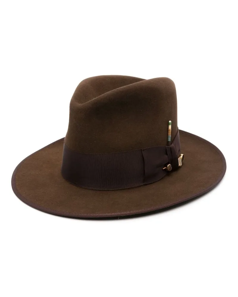 Nick Fouquet Fedora mit Streichholz-Detail - Braun Braun