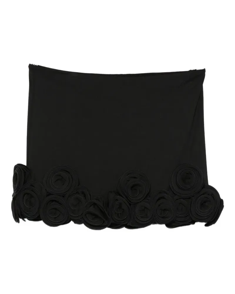 La Reveche floral-appliqué skirt - Schwarz Schwarz