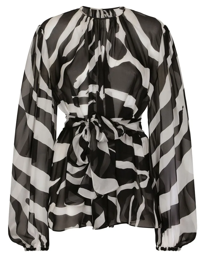 Dolce & Gabbana Bluse mit Zebra-Print - Schwarz Schwarz
