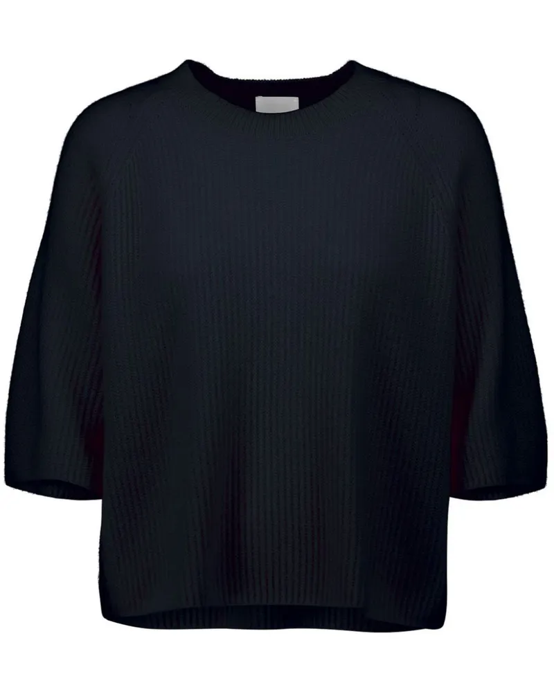 ALLUDE Kaschmirpullover mit kurzen Ärmeln - Blau Blau