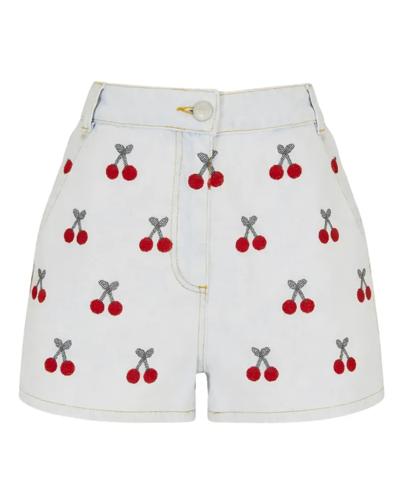 FARM Rio cherry-print shorts - Blau Blau