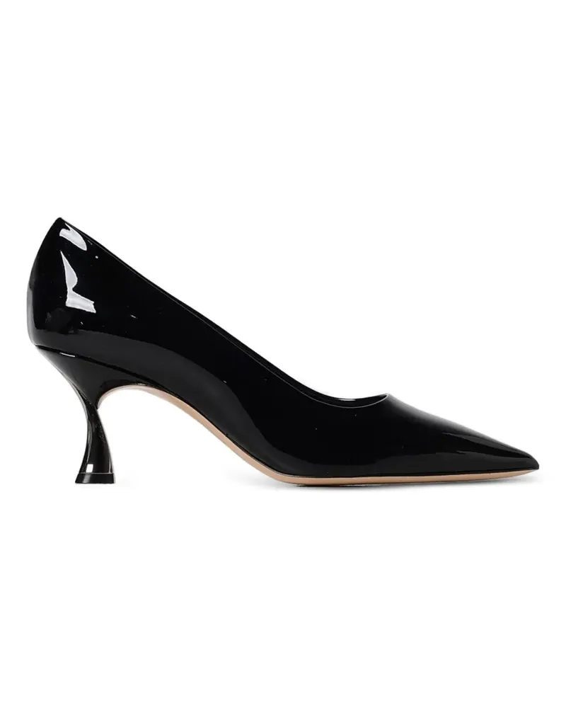 Casadei Spitze Pumps in Lacklederoptik - Schwarz Schwarz