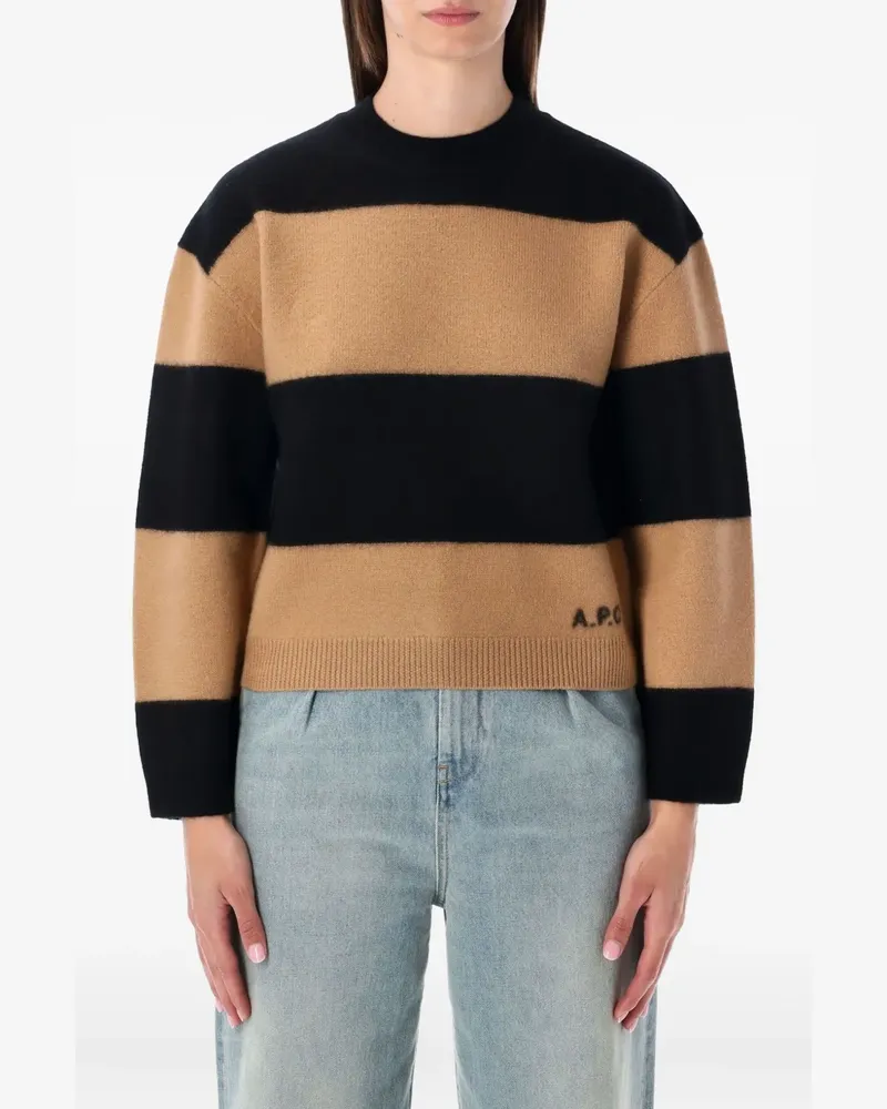 A.P.C. Penny stripe knit sweater - Nude Nude