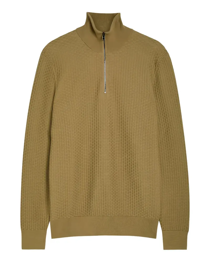 HUGO BOSS quarter-zip cotton sweater - Nude Nude