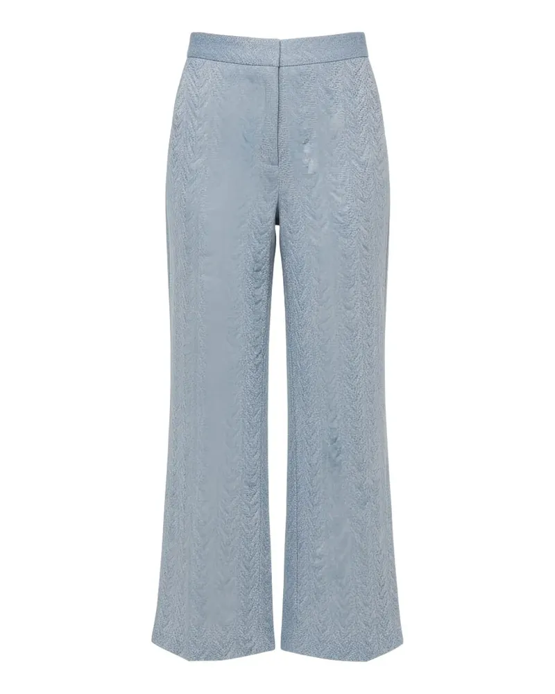 ODEEH herringbone cropped trousers - Blau Blau