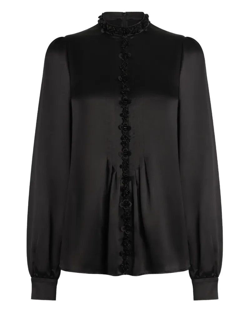 Dolce & Gabbana Klassische Satinbluse - Schwarz Schwarz