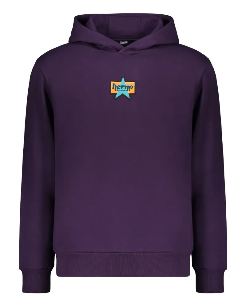 Herno Hoodie mit Sternstickerei - Violett Violett