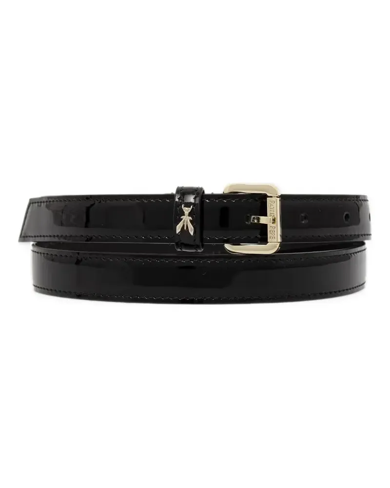 Patrizia Pepe patent-finish Fly-plaque belt - Schwarz Schwarz