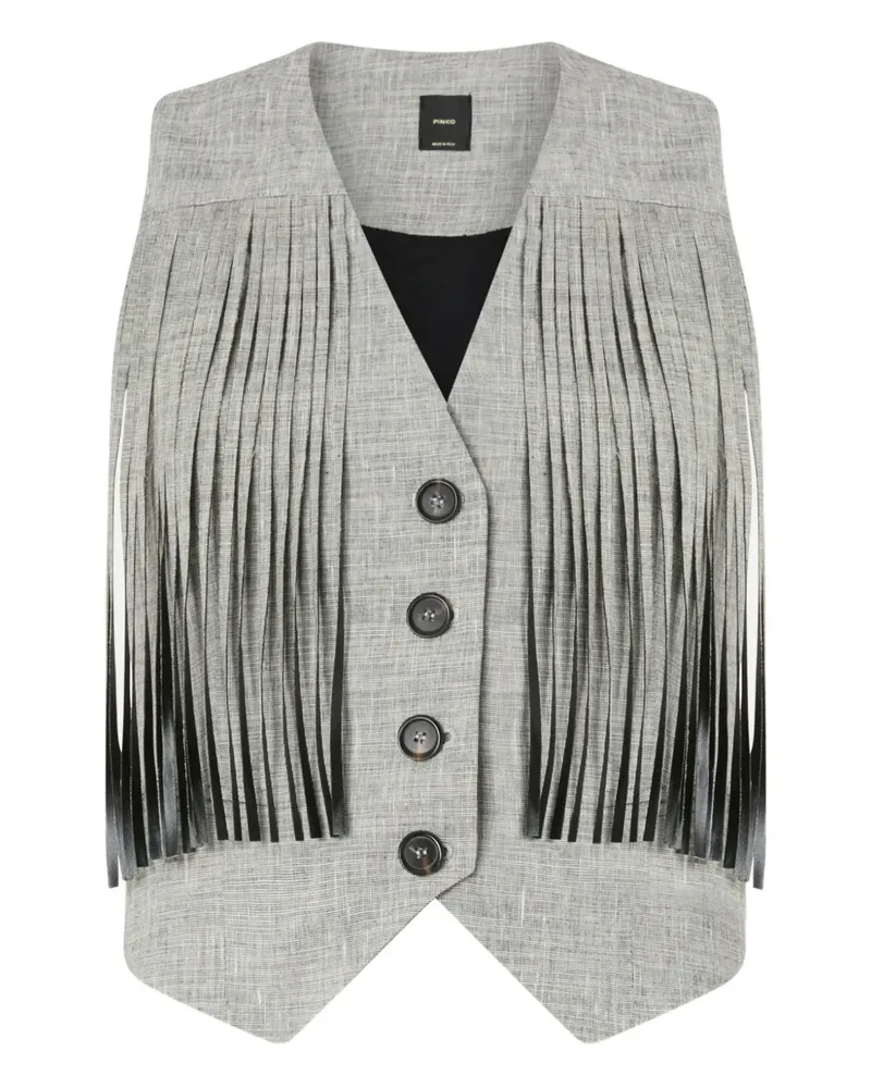 Pinko Weste mit Fransen - Grau Grau
