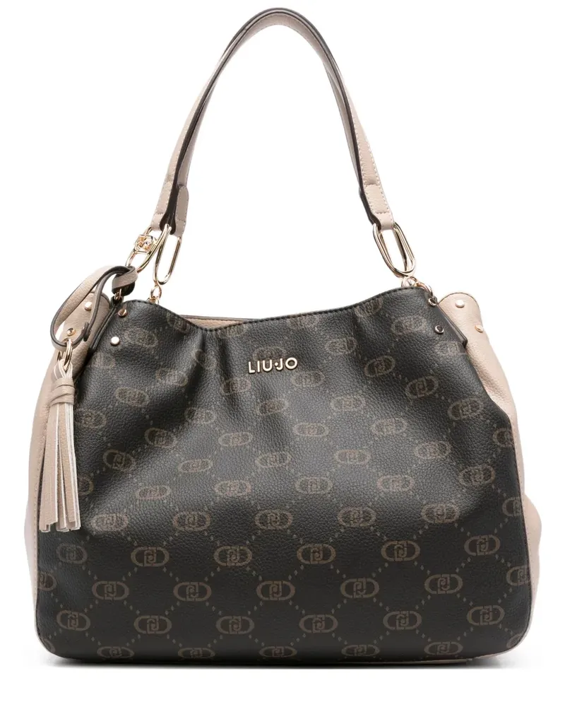 Liu Jo Shopper mit Logo-Schild - Braun Braun