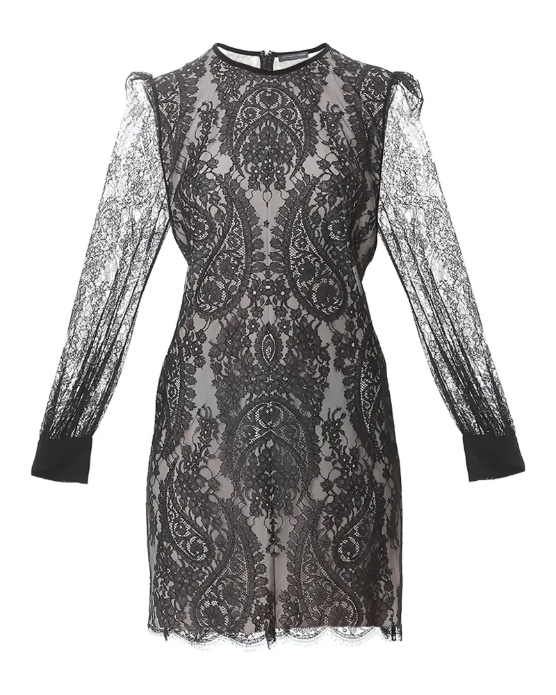 Alexander McQueen Spitzenkleid mit Puffärmeln - Schwarz Schwarz