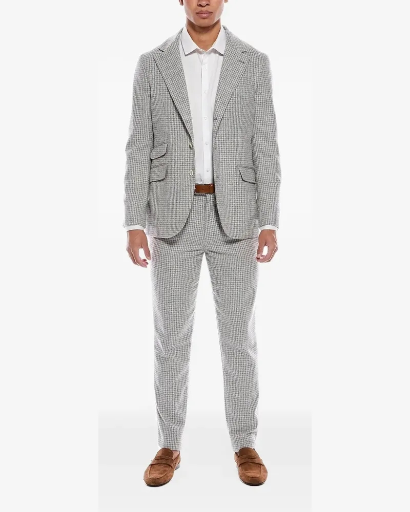 Brunello Cucinelli houndstooth-pattern single-breasted suit - Grau Grau