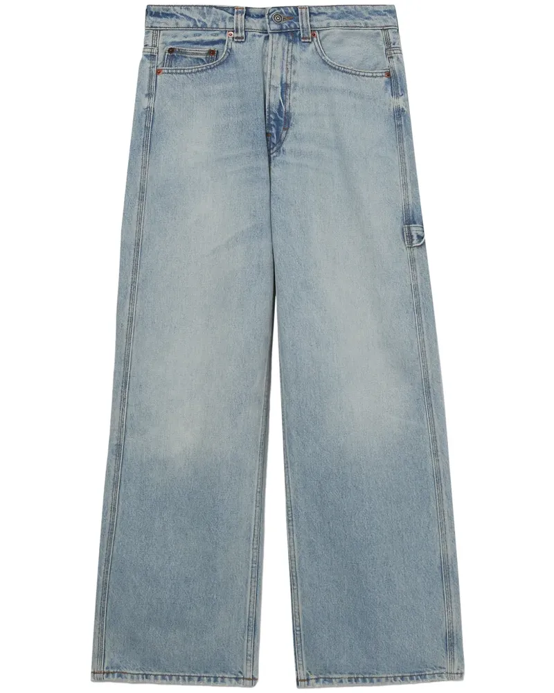 Haikure High-Waist-Hose mit geradem Bein - Blau Blau
