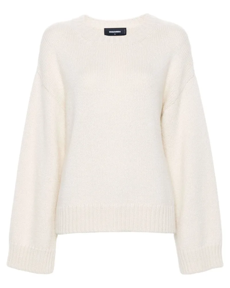 Dsquared2 Gerippter Strickpullover - Weiß Weiß