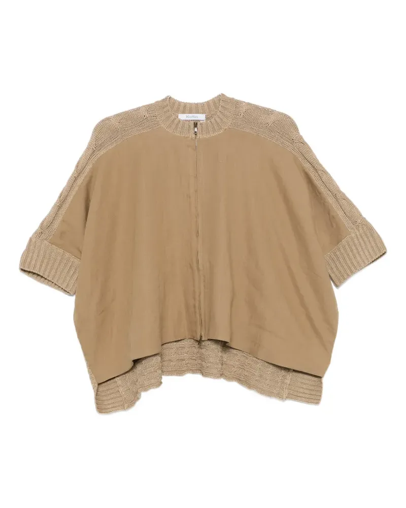 Max Mara Miresia knitted zip cardigan - Nude Nude