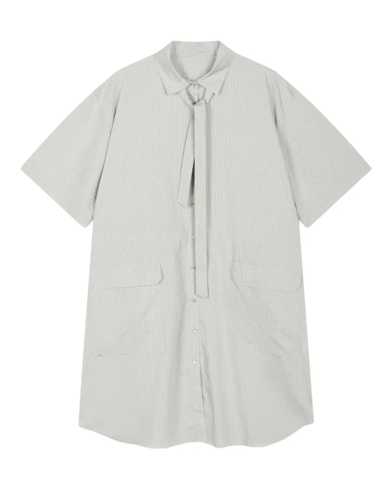 JNBY Nadelstreifen-Hemdkleid in Knitteroptik - Grau Grau