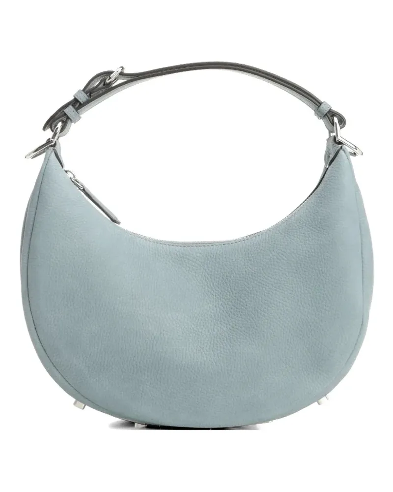 Fendi small graphy suede-finish clutch bag - Blau Blau