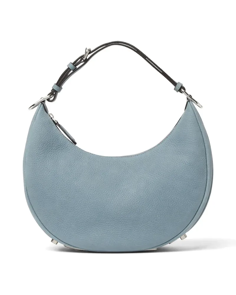 Fendi Kleine graphy Clutch aus Wildleder - Blau Blau