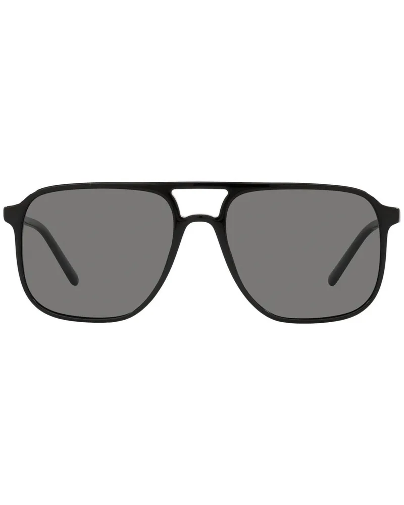 Dolce & Gabbana Sonnenbrille mit eckigem Gestell - Schwarz Schwarz