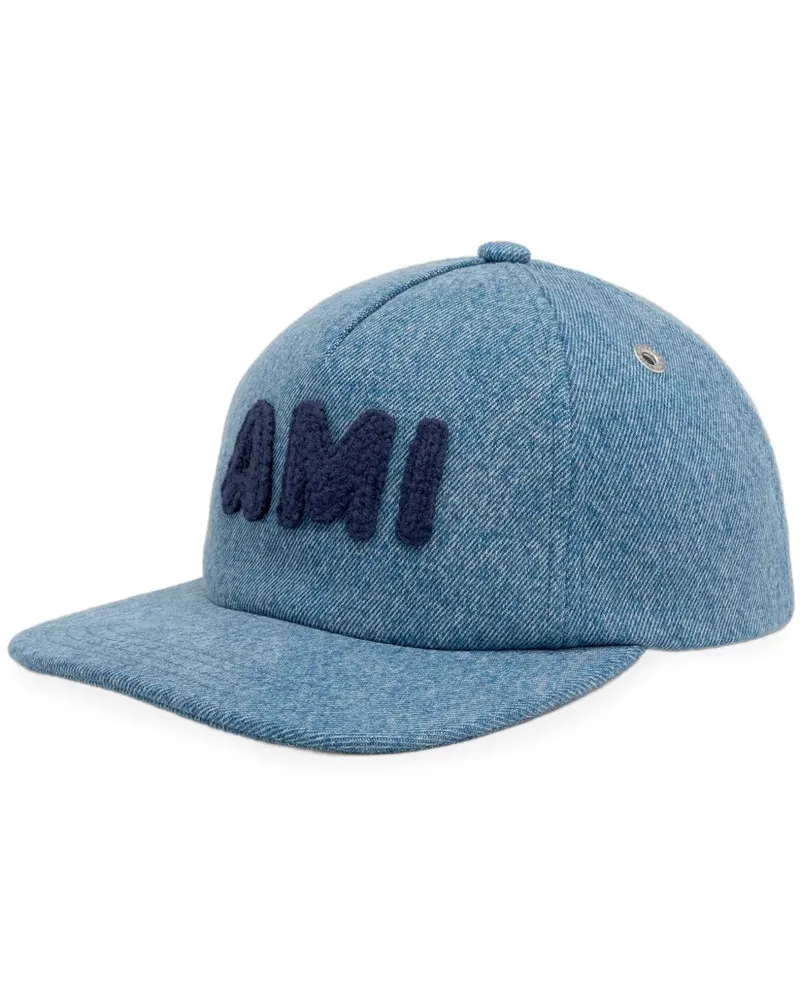 AMI Paris Baseballkappe mit Logo-Patch - Blau Blau