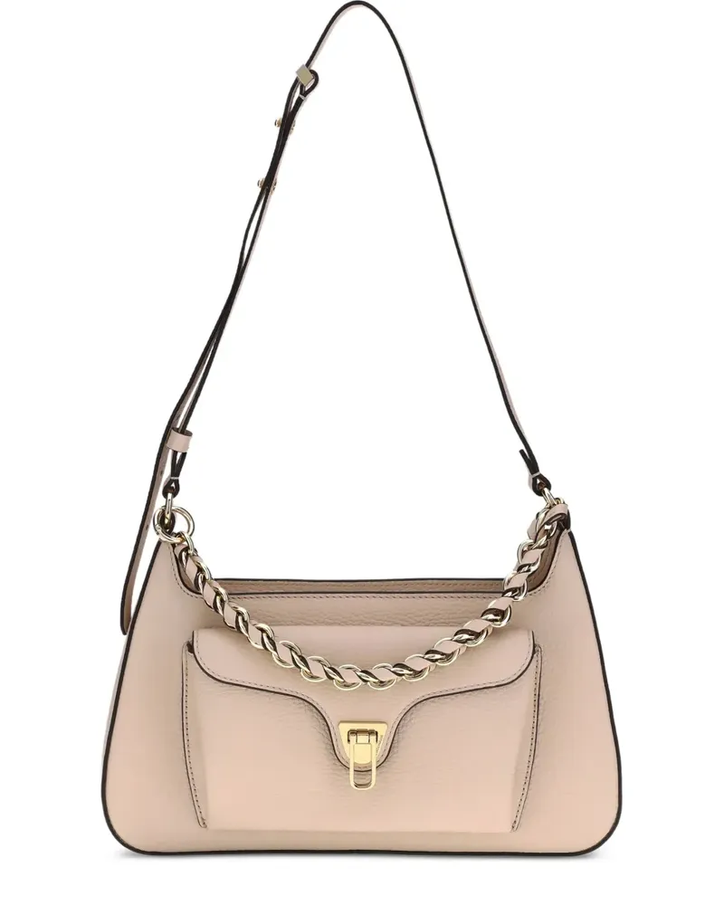 Coccinelle Kleine Schultertasche mit Zierkette - Nude Nude