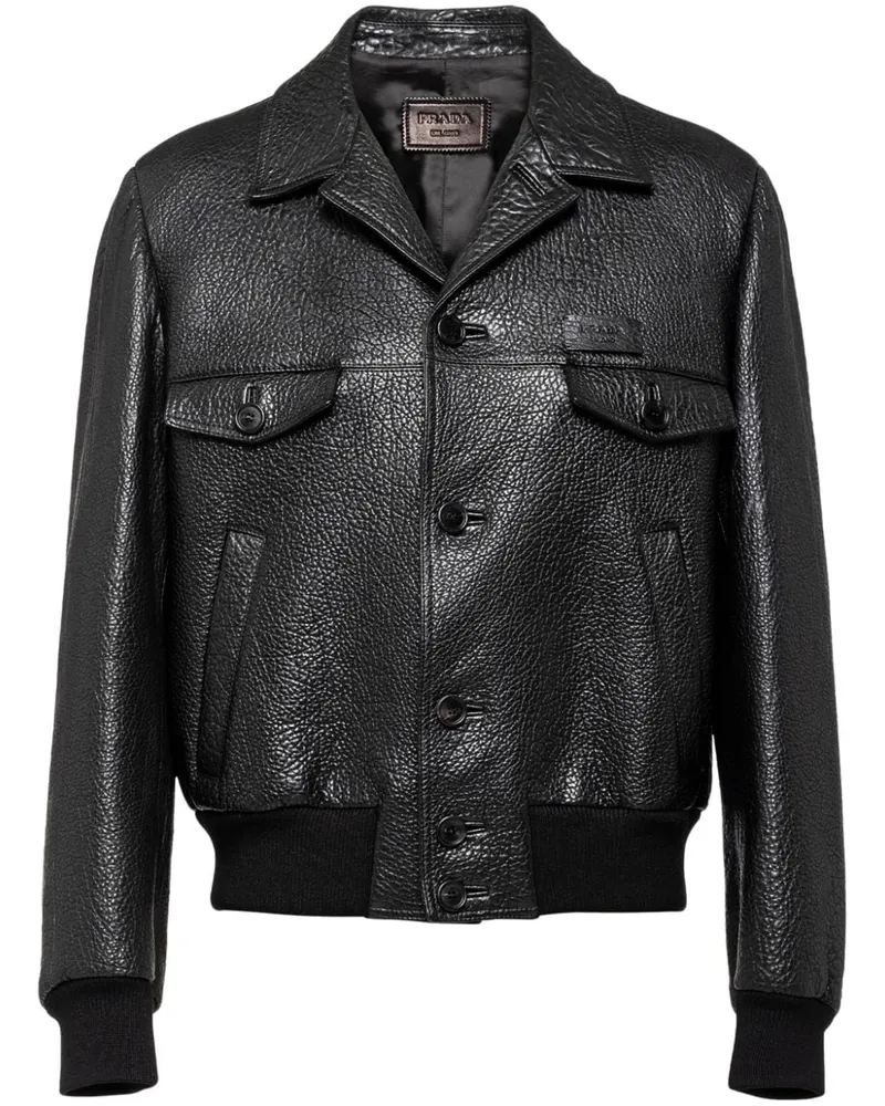 Prada Jacke aus Nappaleder Schwarz