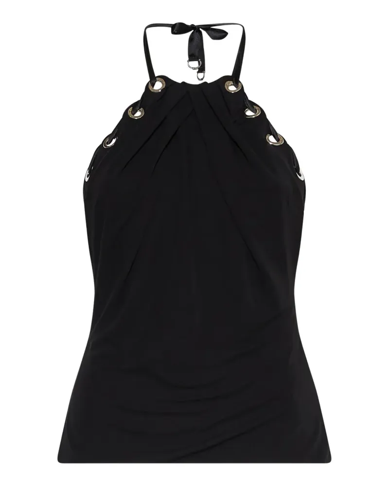 John Richmond Schnürtop mit Ösen - Schwarz Schwarz