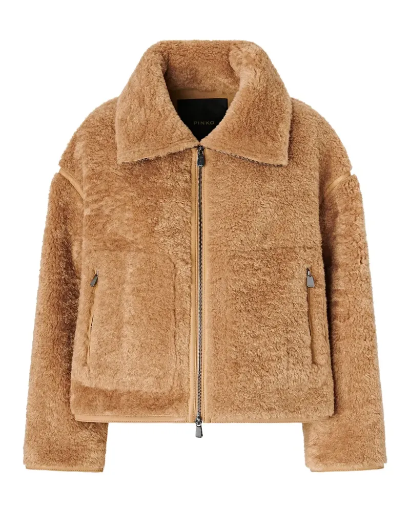 Pinko Jacke aus Faux Shearling - Nude Nude