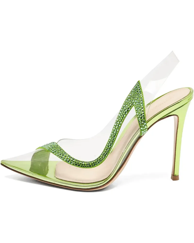 Gianvito Rossi Pumps mit Strassverzierung 110mm - Grün Grün