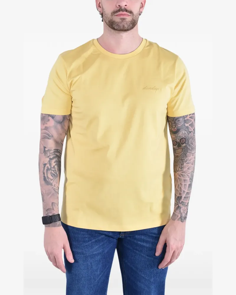 Dondup T-Shirt mit Logo-Stickerei - Gelb Gelb