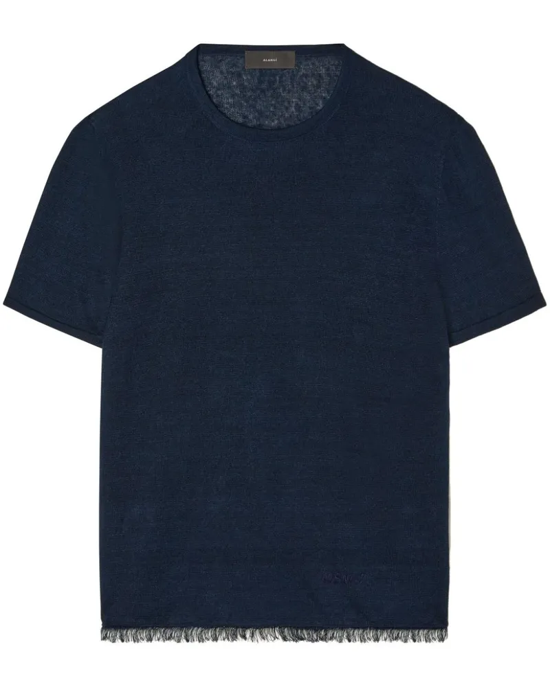 Alanui T-Shirt aus Leinen - Blau Blau