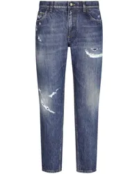 Dolce & Gabbana Gerade Jeans im Distressed-Look Blau