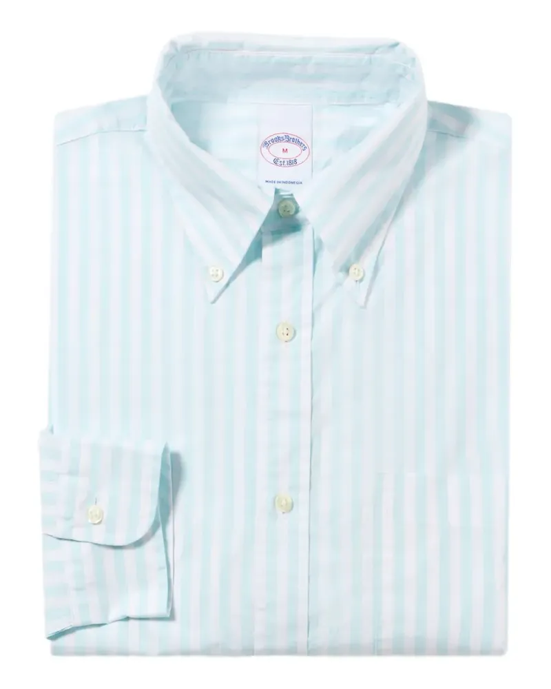 Brooks Brothers Gestreiftes Hemd mit Button-down-Kragen - Blau Blau