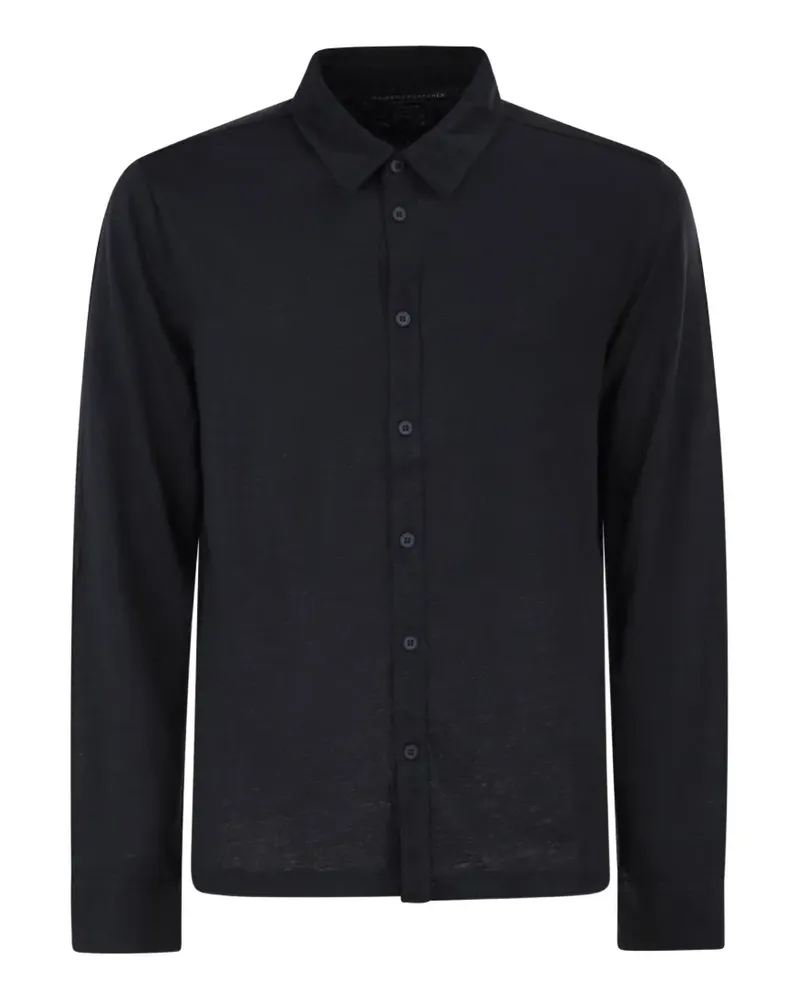 Majestic stretch-linen shirt - Blau Blau