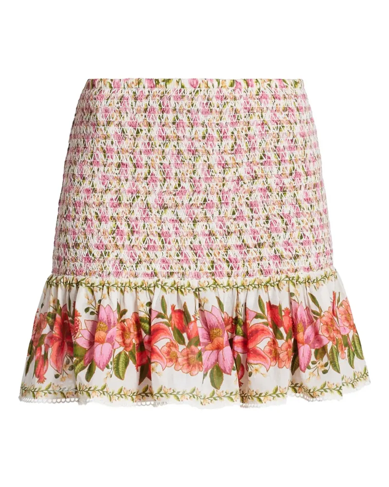 FARM Rio Minirock mit Blumen-Print - Rosa Rosa