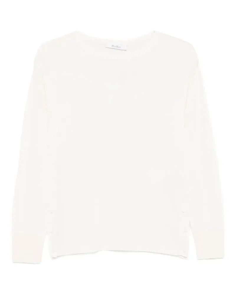 Max Mara Pullover mit Knopfdetail - Weiß Weiß