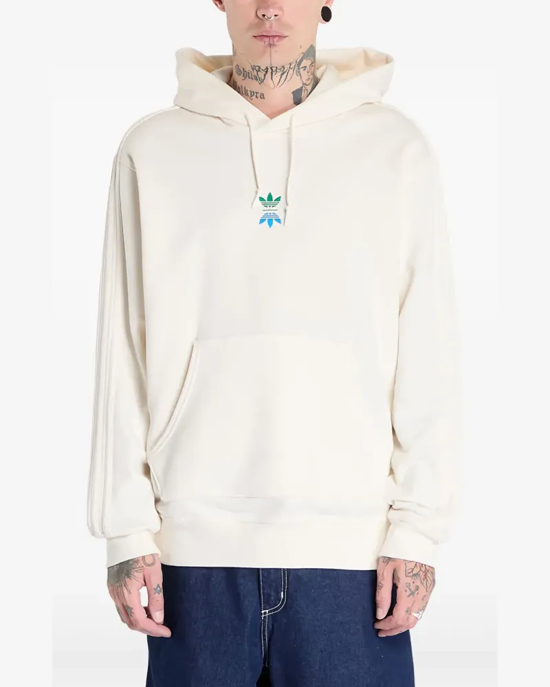 adidas Hoodie mit Logo-Stickerei - Weiß Weiß