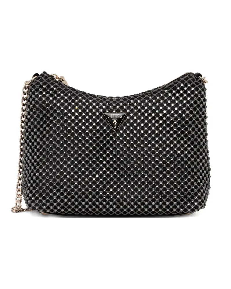 Guess Mini Schultertasche mit Reißverschluss - Schwarz Schwarz
