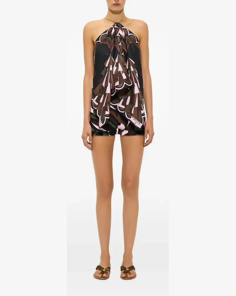 Emilio Pucci Jersey-Shorts mit Marmo-Print - Schwarz Schwarz