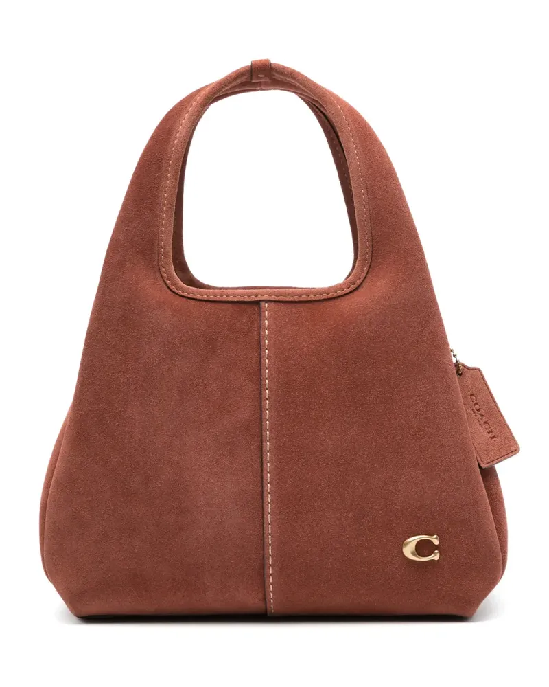 Coach Lana logo-detail suede tote bag - Braun Braun