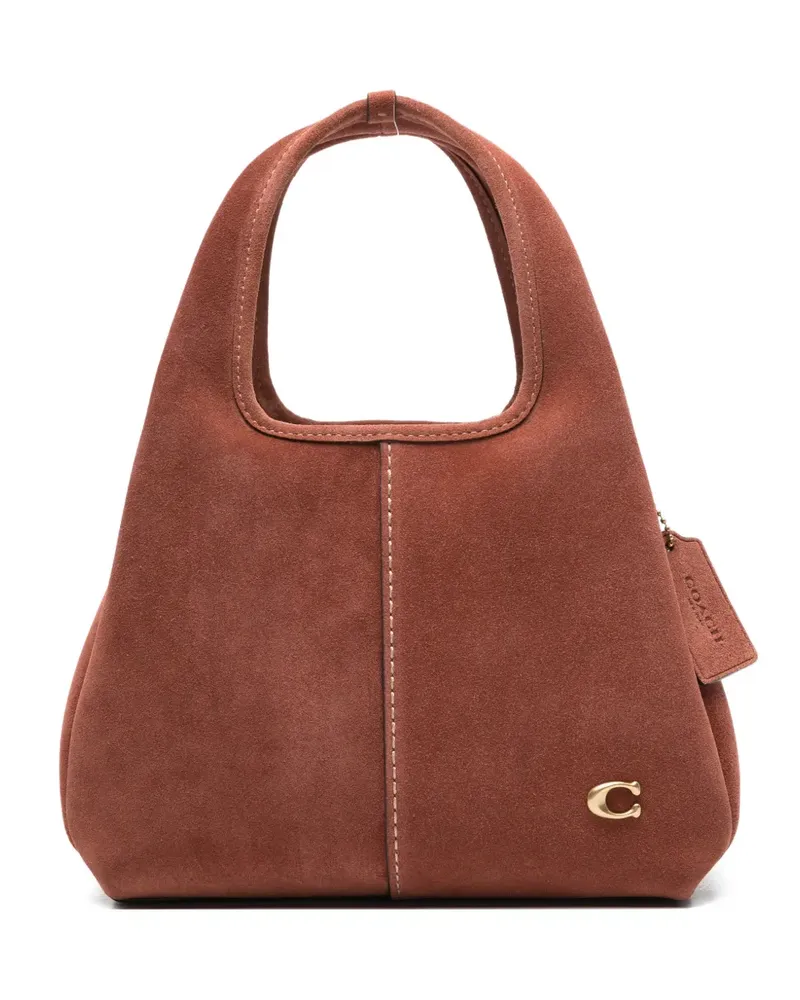 Coach Lana logo-detail suede tote bag - Braun Braun