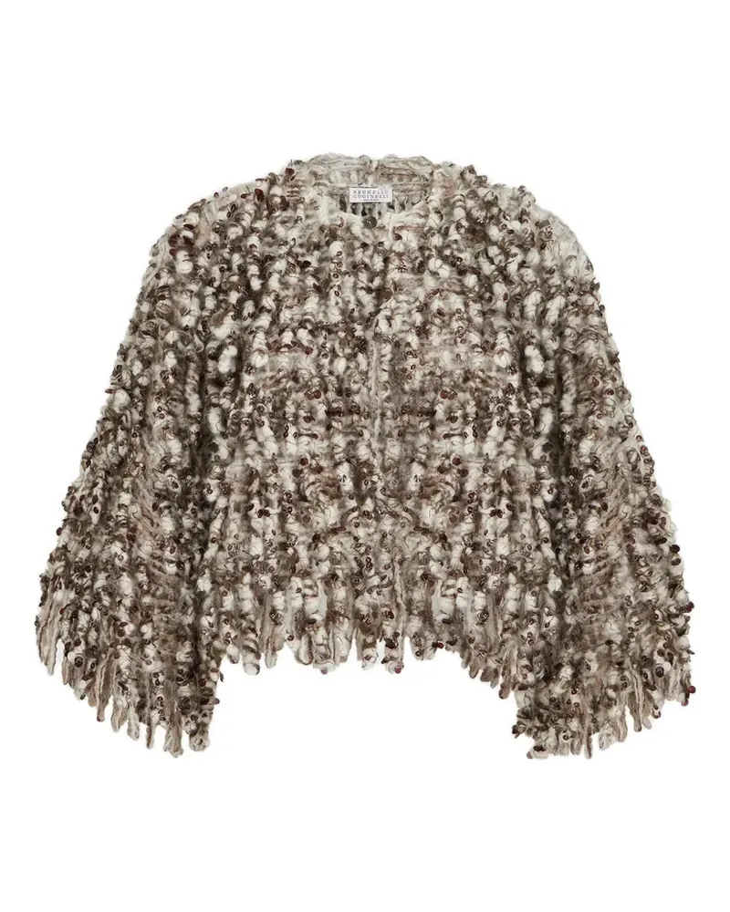 Brunello Cucinelli Dazzling Cardigan mit Twist-Stickerei - Nude Nude