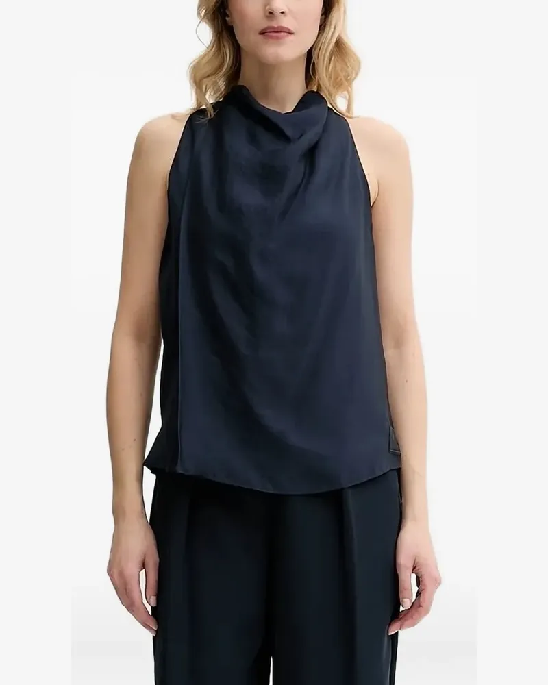 Armani Exchange Neckholder-Top mit Wasserfallkragen - Blau Blau