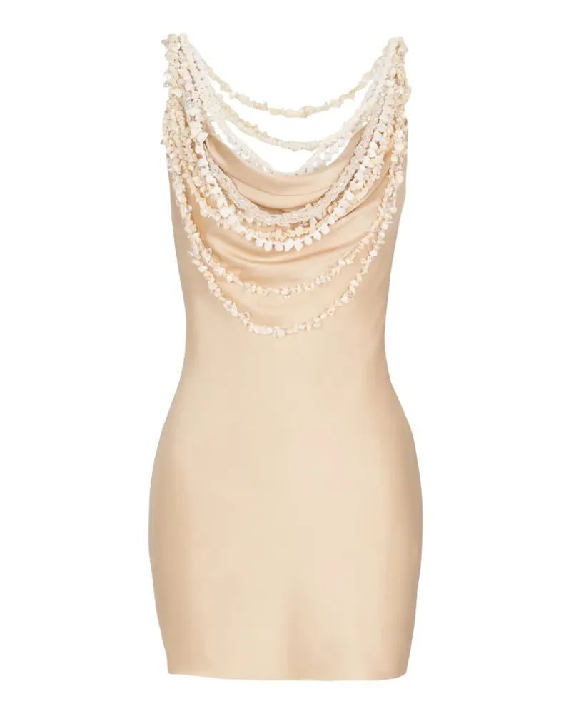 Balmain Minikleid mit Muschelapplikation - Nude Nude