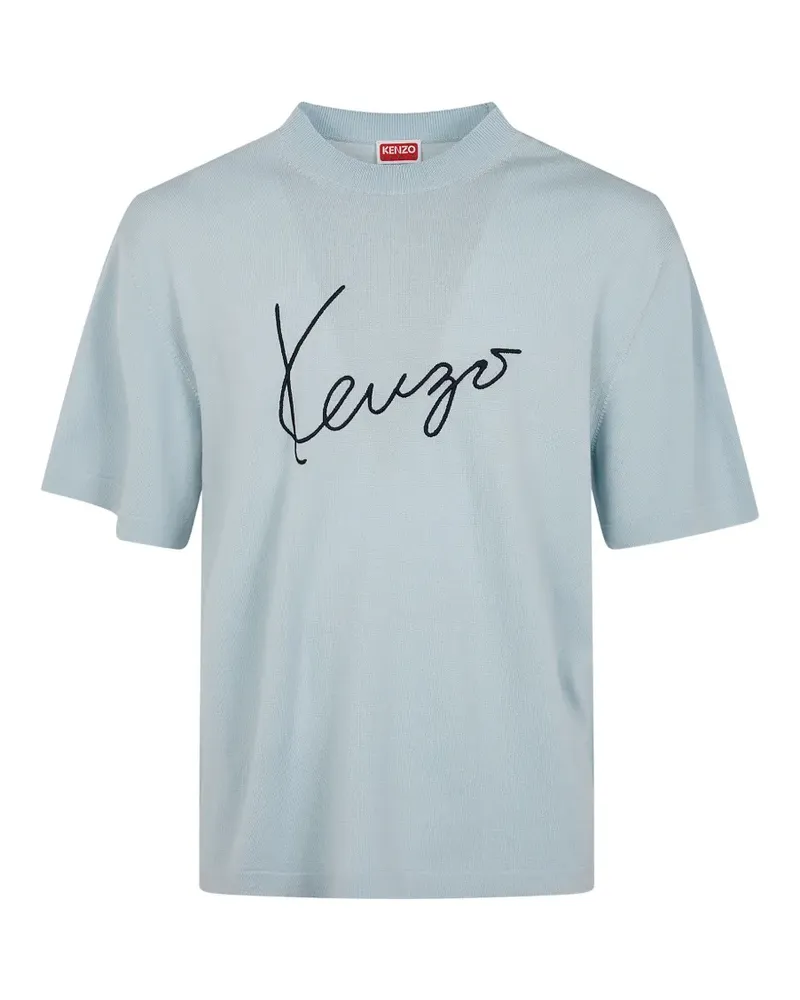 Kenzo logo-embroidered T-shirt - Blau Blau