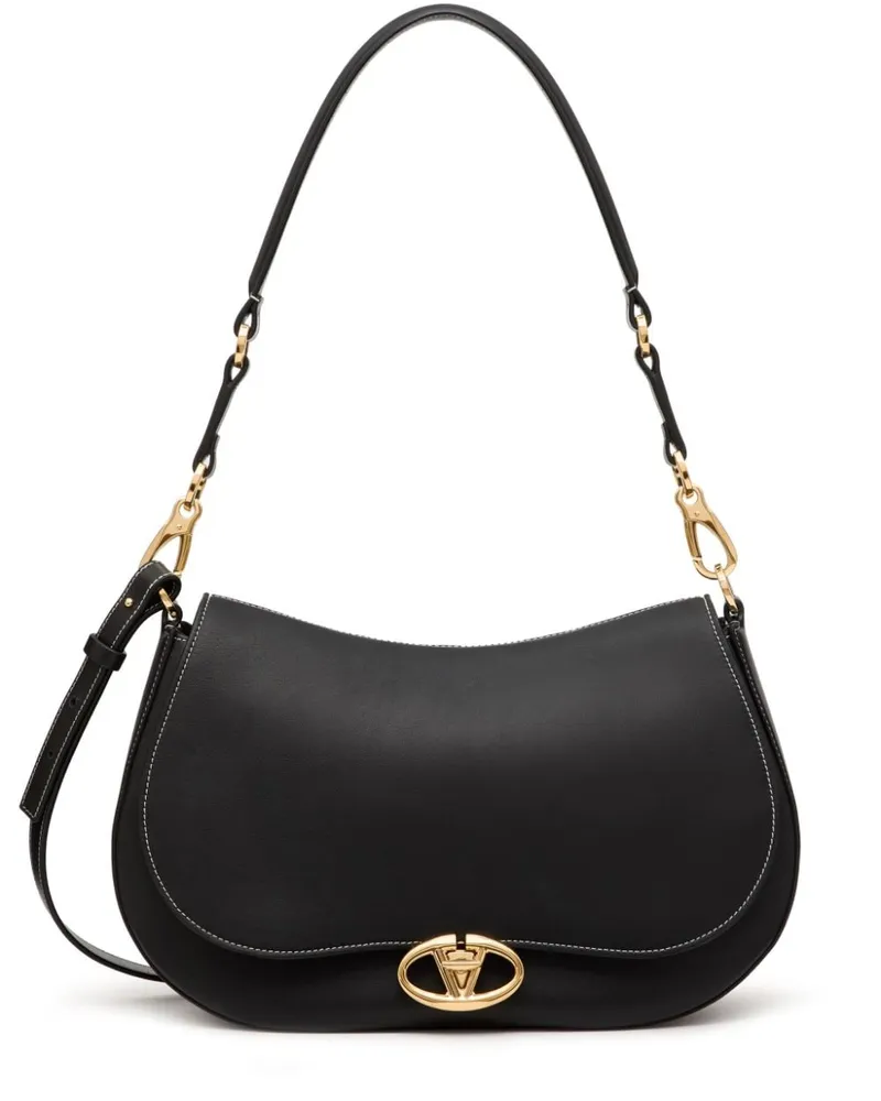 Valentino Garavani Mittelgroße Ohval Schultertasche - Schwarz Schwarz