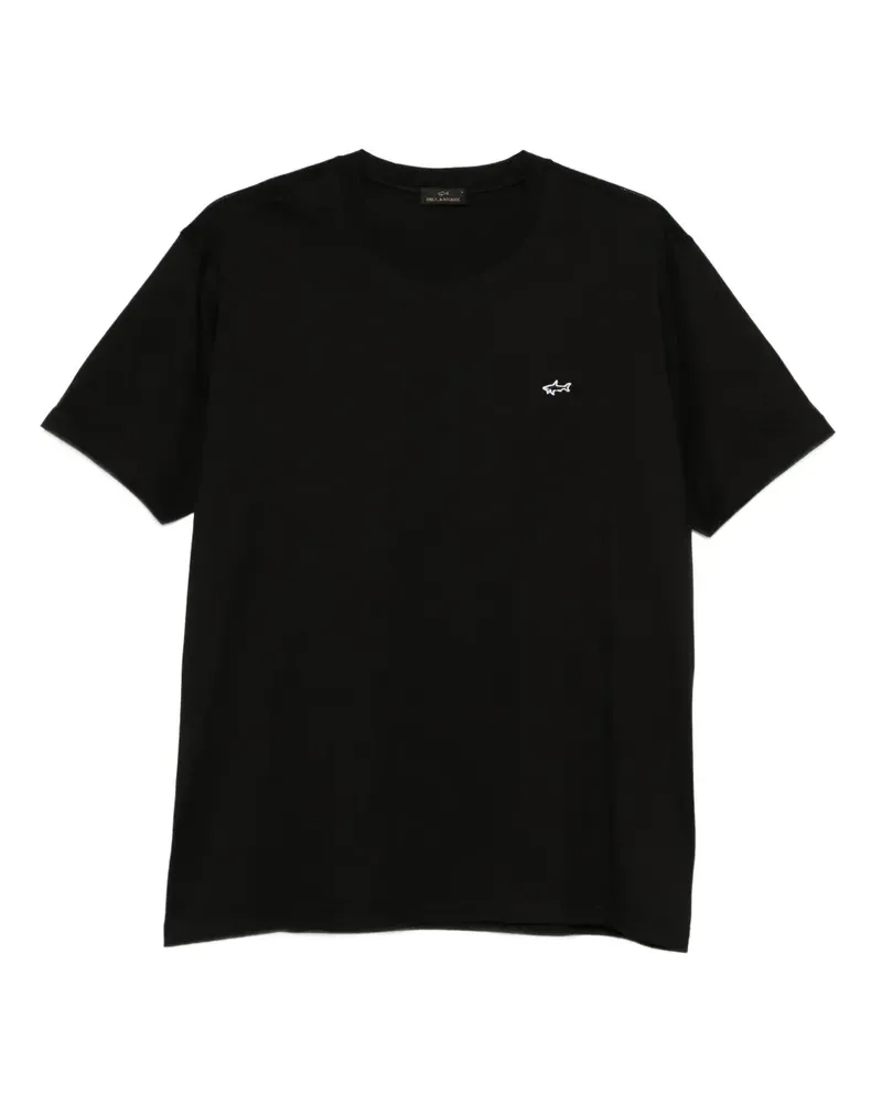 Paul & Shark T-Shirt mit Hai-Detail - Schwarz Schwarz