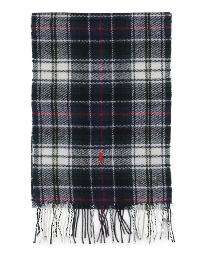 Ralph Lauren tartan fringe wool scarf - Blau Blau