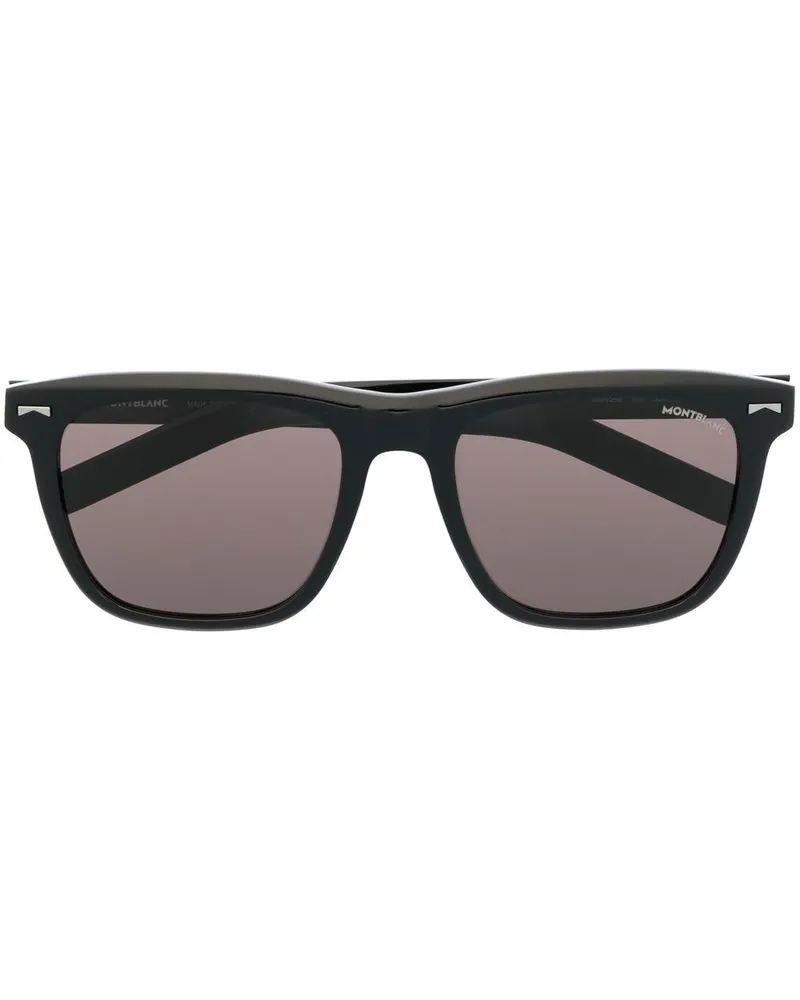 Montblanc Sonnenbrille mit eckigem Gestell - Schwarz Schwarz